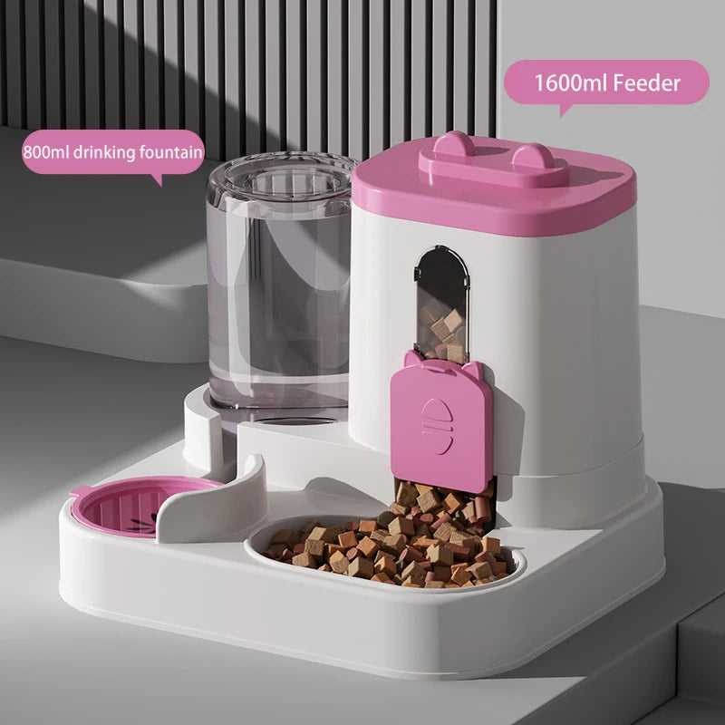 🐾 PawTailed™ 2-in-1 Cat & Dog Feeder and Water Dispenser — Compact, Stylish, and Smart
