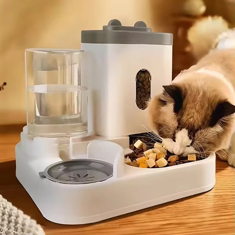 🐾 PawTailed™ 2-in-1 Cat & Dog Feeder and Water Dispenser — Compact, Stylish, and Smart