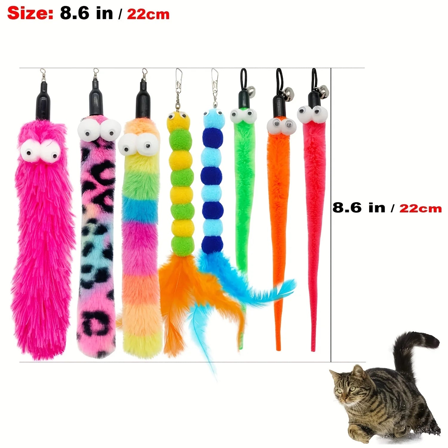 🐾 Pawtailed – 9 PCS Cat Wand Toy Set 🪶