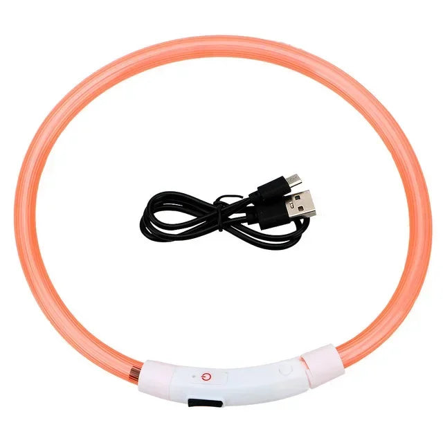 🐾 PawTailed™ LED Dog & Cat Collar – Luminous USB Rechargeable