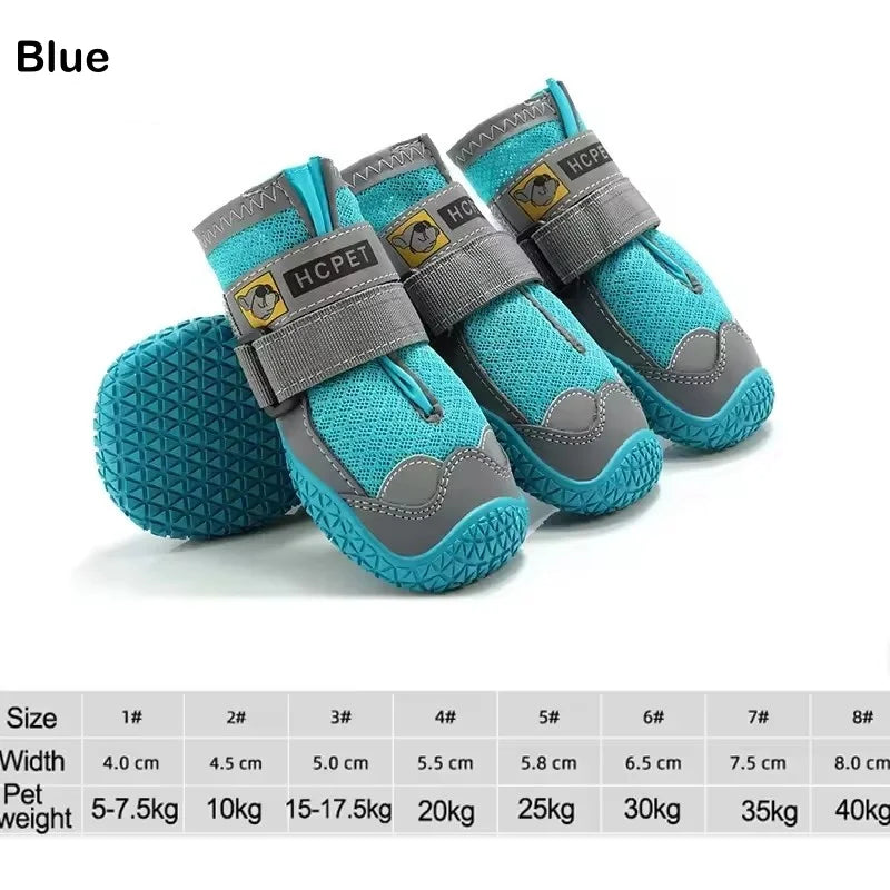 🐾 4Pcs/Set Breathable Outdoor Dog Shoes for Large Dogs – Anti-Slip & Durable 🐶