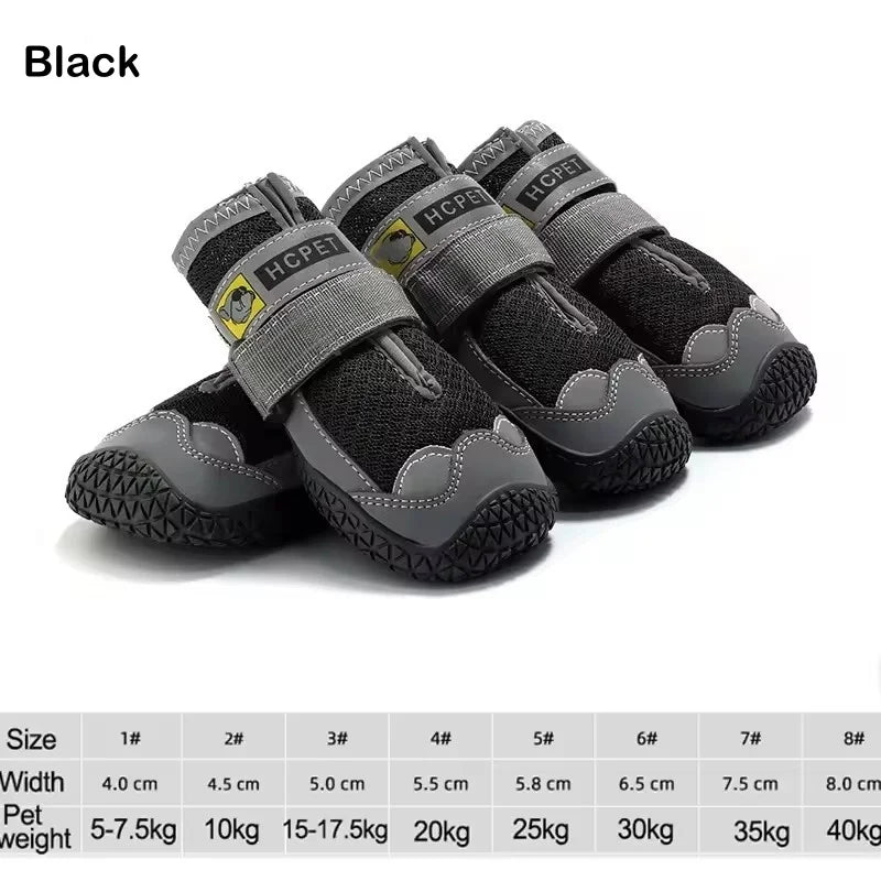 🐾 4Pcs/Set Breathable Outdoor Dog Shoes for Large Dogs – Anti-Slip & Durable 🐶