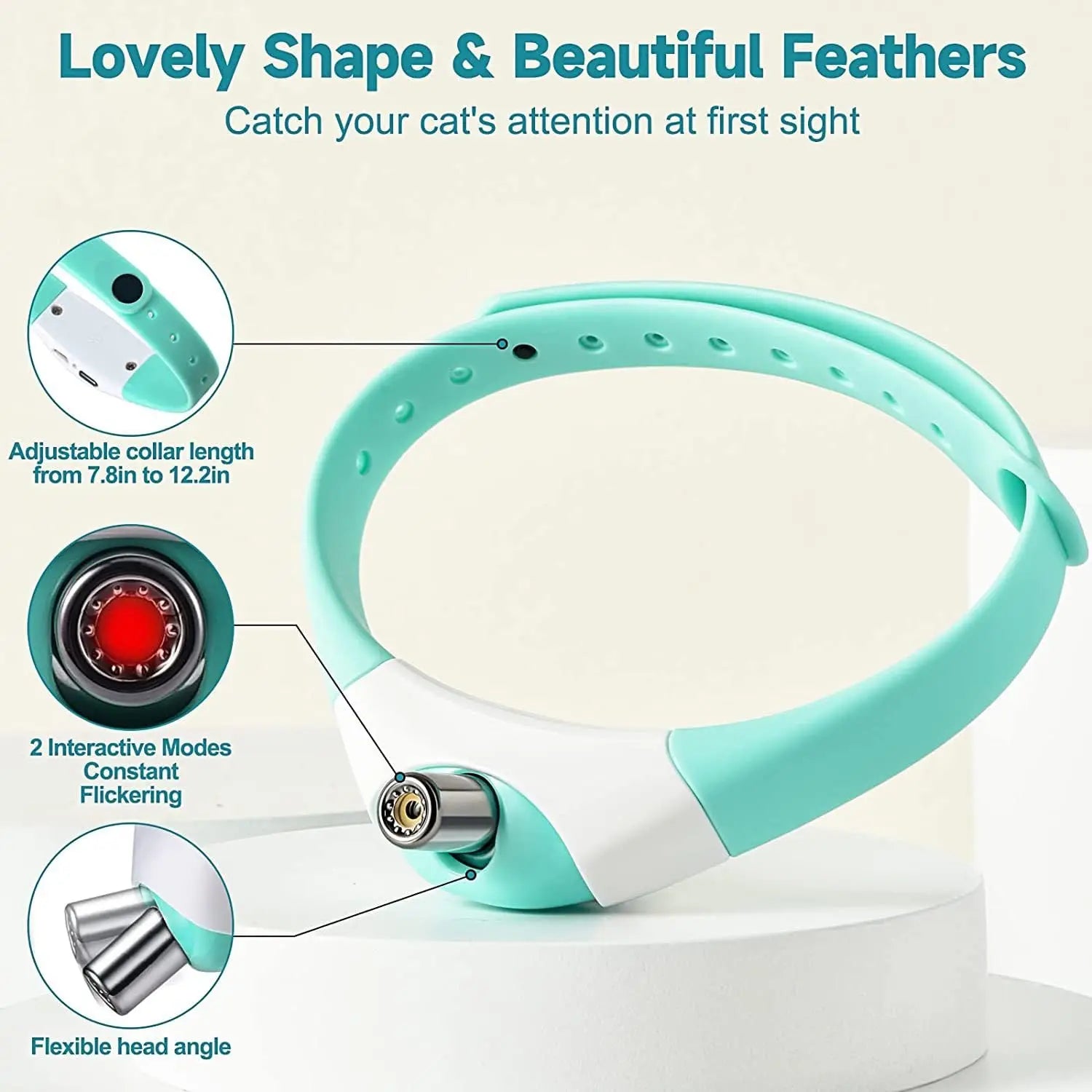 PawTailed Cat Laser Collar – Interactive Toy for Indoor Cats