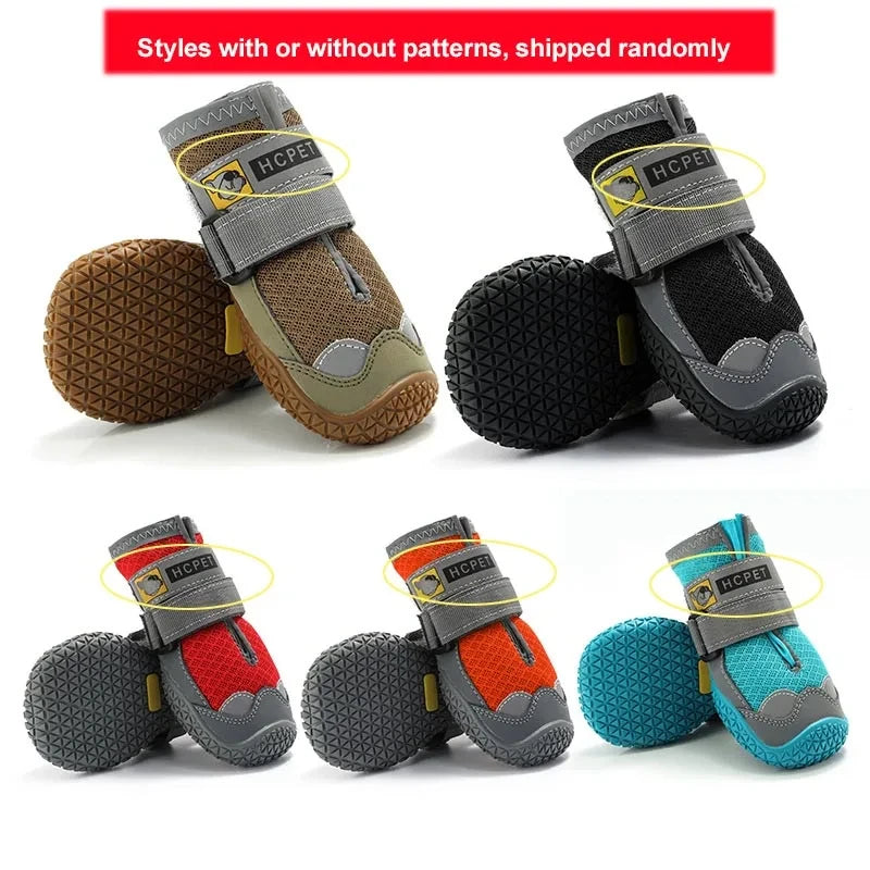 🐾 4Pcs/Set Breathable Outdoor Dog Shoes for Large Dogs – Anti-Slip & Durable 🐶