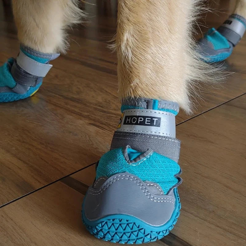 🐾 4Pcs/Set Breathable Outdoor Dog Shoes for Large Dogs – Anti-Slip & Durable 🐶