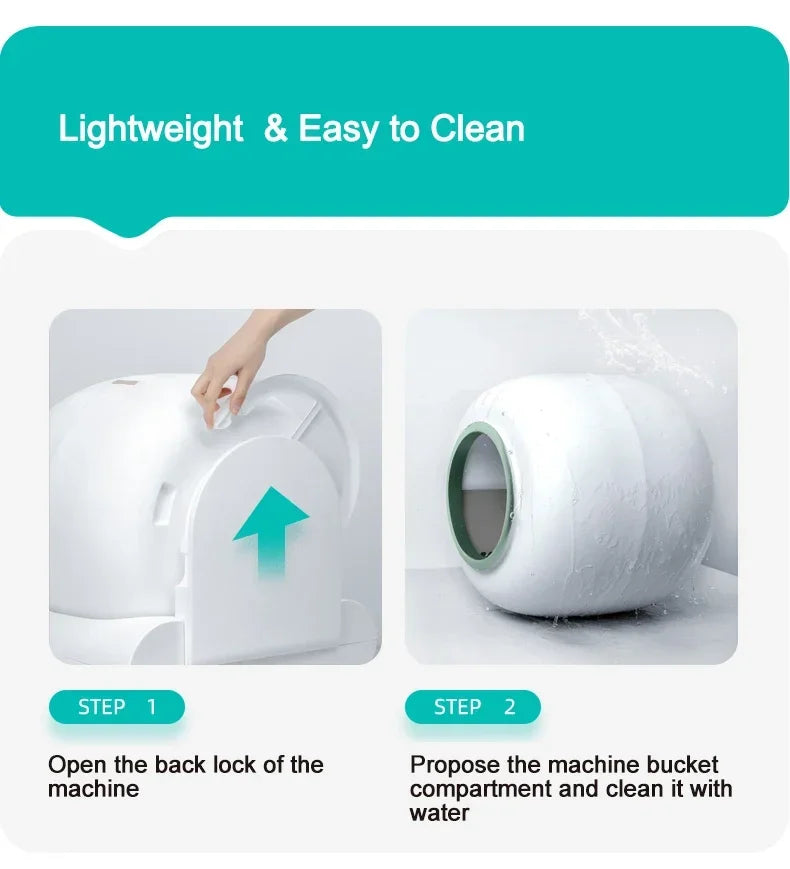 TONEPTE 2.0 Automatic Smart Cat Litter Box Self Cleaning Large Toilet  Cat Sandbox Electronic Pet Toilet