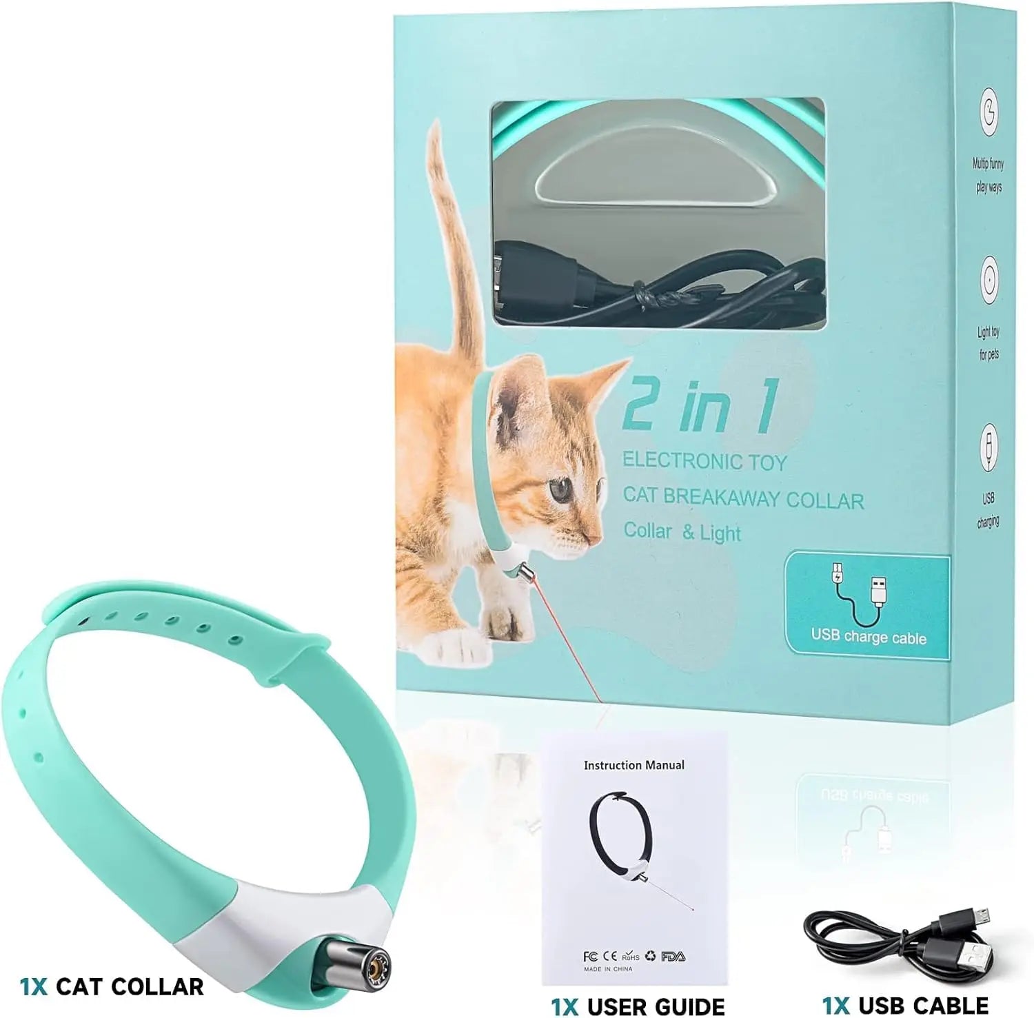 PawTailed Cat Laser Collar – Interactive Toy for Indoor Cats