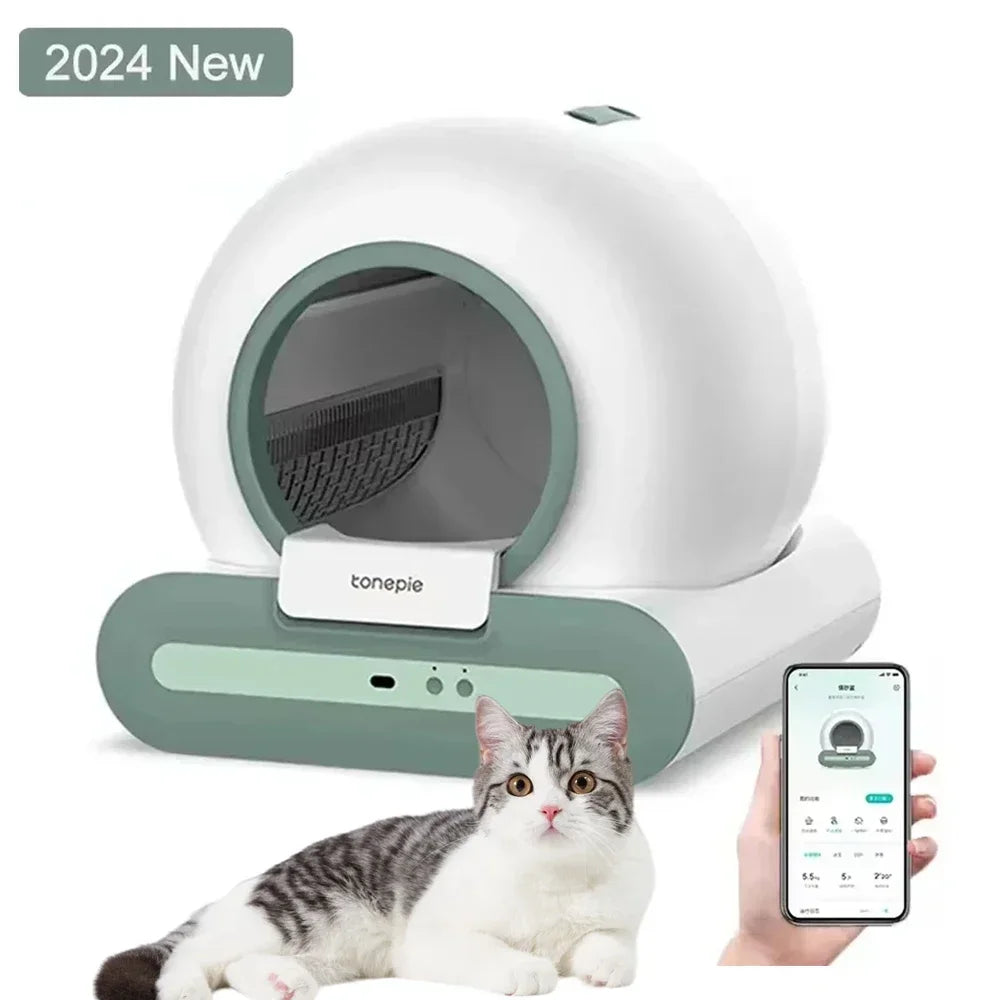 TONEPTE 2.0 Automatic Smart Cat Litter Box Self Cleaning Large Toilet  Cat Sandbox Electronic Pet Toilet