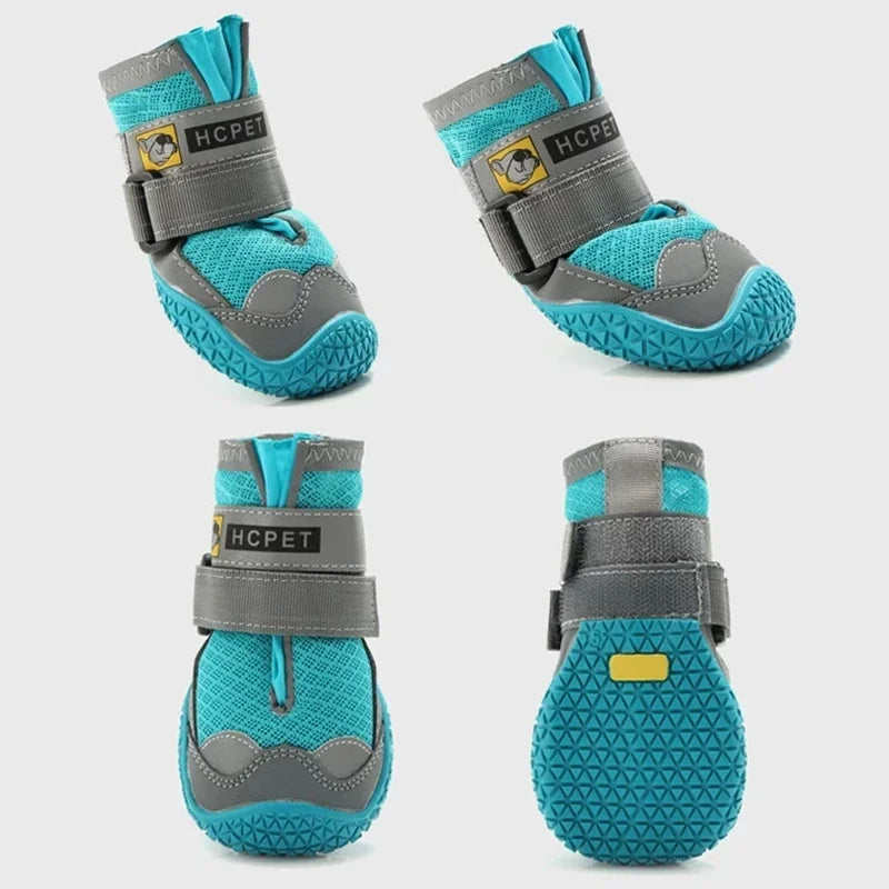 🐾 4Pcs/Set Breathable Outdoor Dog Shoes for Large Dogs – Anti-Slip & Durable 🐶