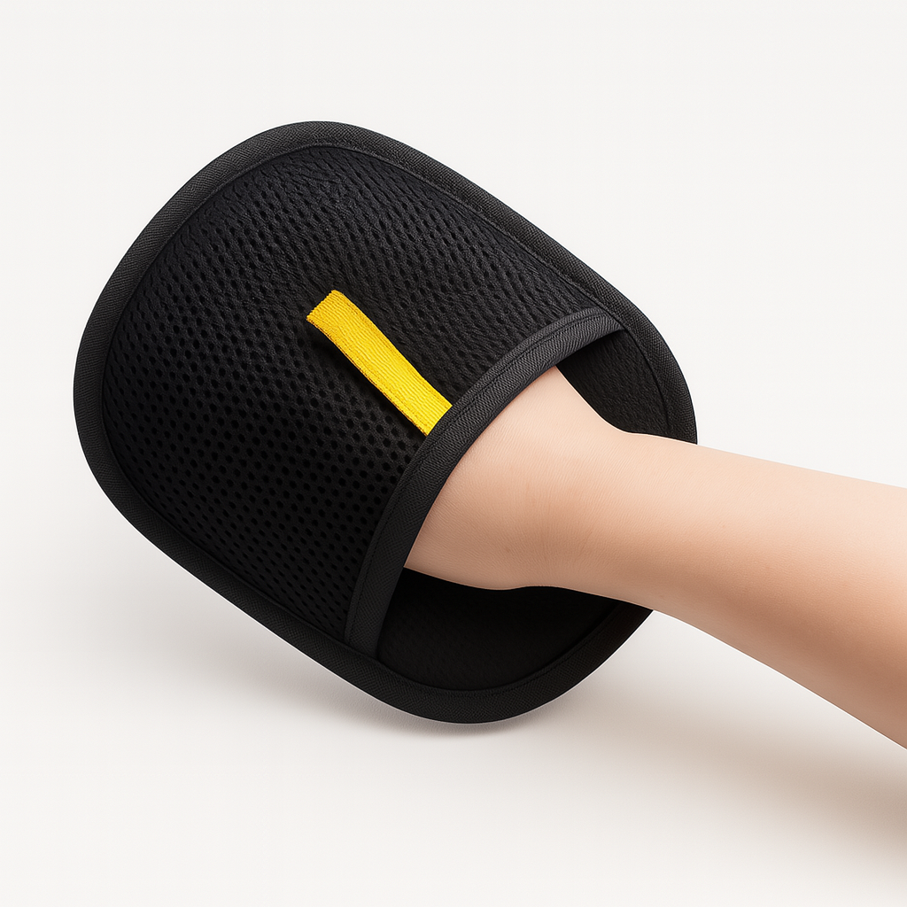 Pet hair removal glove with ergonomic fit